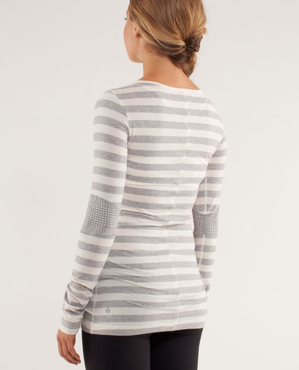 Lululemon Devotion Long Sleeve Tee - Micro Macro Polar Cream Silver Slate / Glen Check Polar Cream Silver Slate