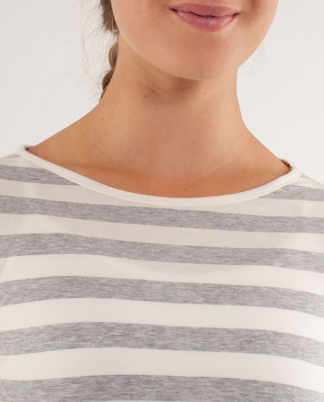 Lululemon Devotion Long Sleeve Tee - Micro Macro Polar Cream Silver Slate / Glen Check Polar Cream Silver Slate