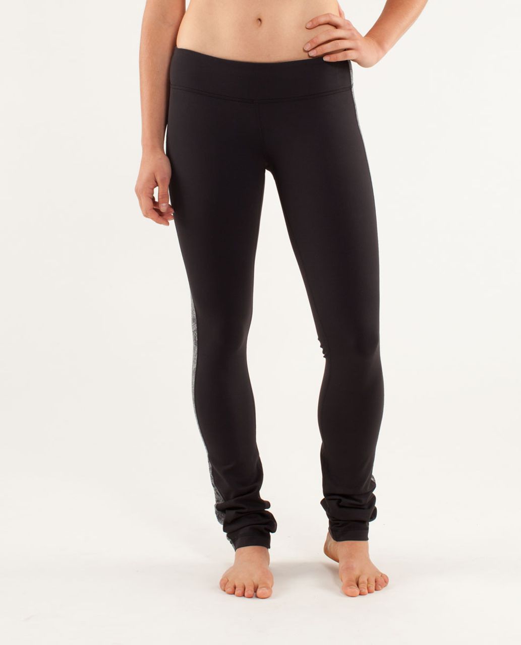 Lululemon Side Angle Pant - Black / Rose Herringbone Heathered Coal Black