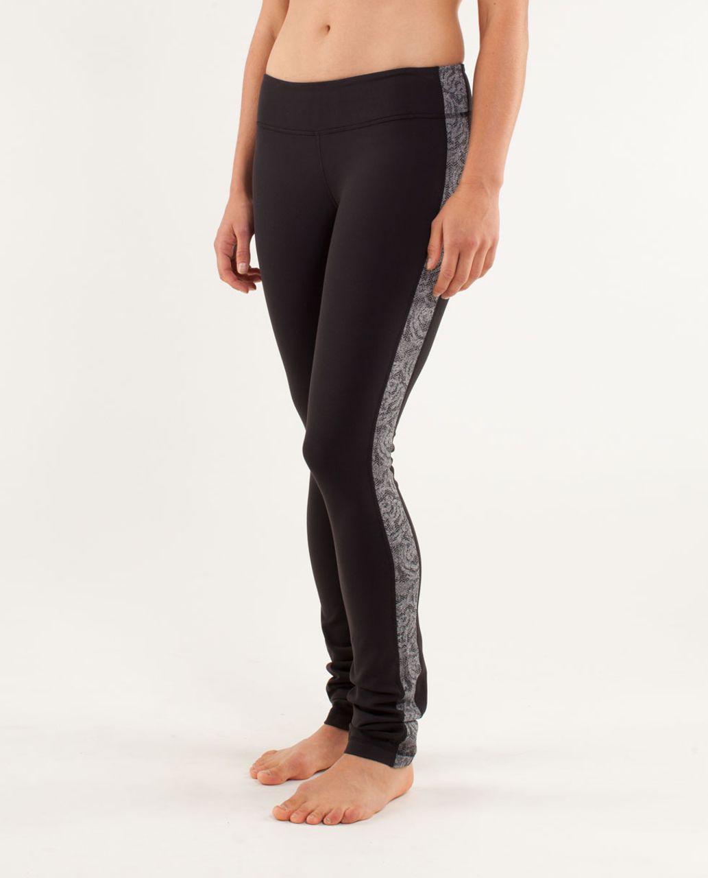 Lululemon Side Angle Pant - Black / Rose Herringbone Heathered Coal Black