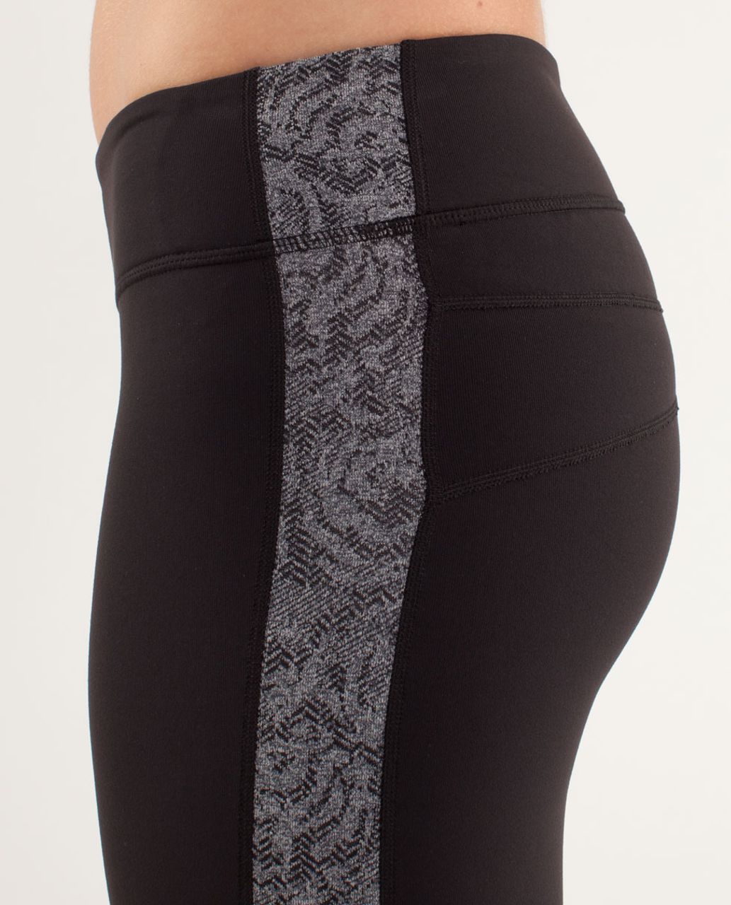 Lululemon Side Angle Pant - Black / Rose Herringbone Heathered Coal Black