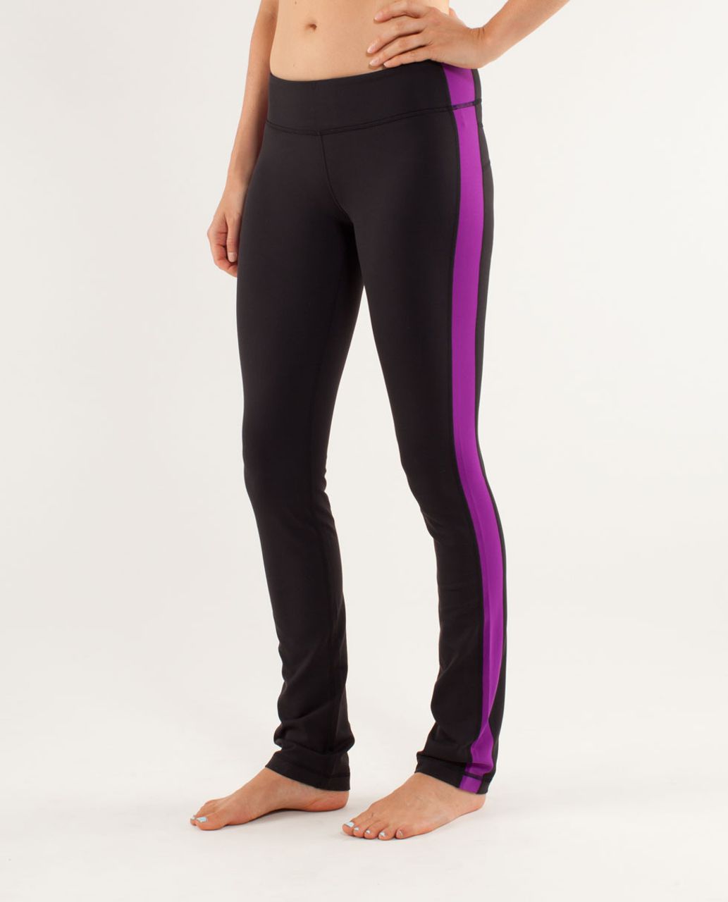 Lululemon Side Angle Pant - Black / Tender Violet