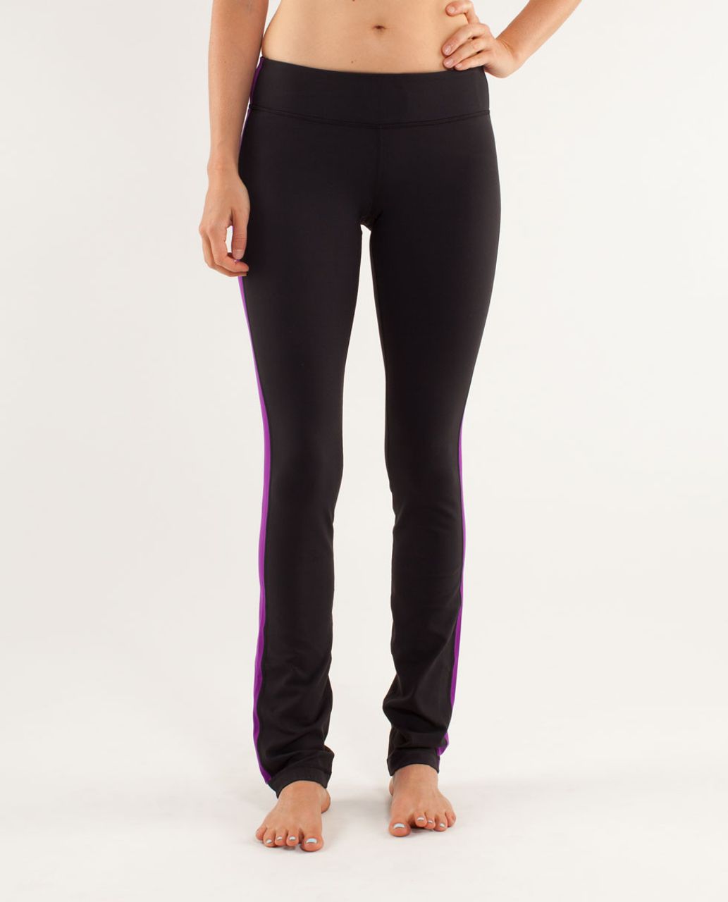 Lululemon Side Angle Pant - Black / Tender Violet