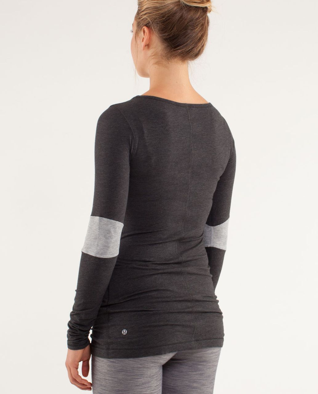 Lululemon Devotion Long Sleeve Tee - Heathered Black / Heathered Silver Slate