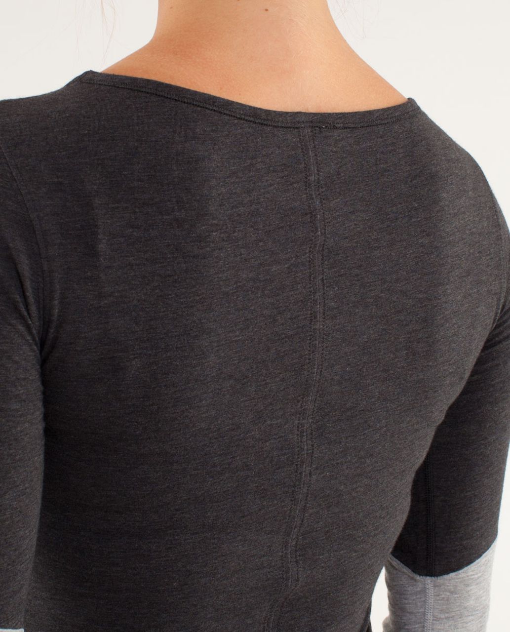 Lululemon Devotion Long Sleeve Tee - Heathered Black / Heathered Silver Slate