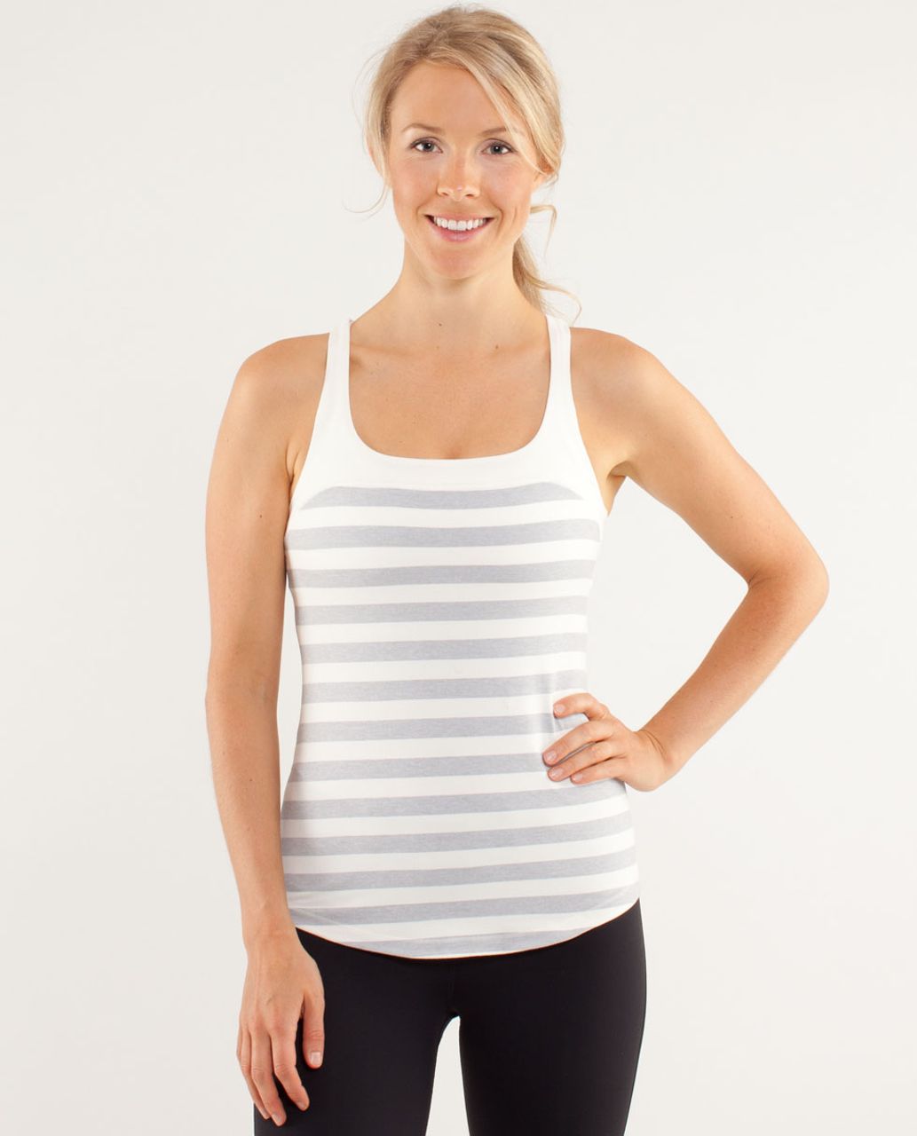 Lululemon Run:  First Base Tank - Micro Macro Polar Cream Silver Slate