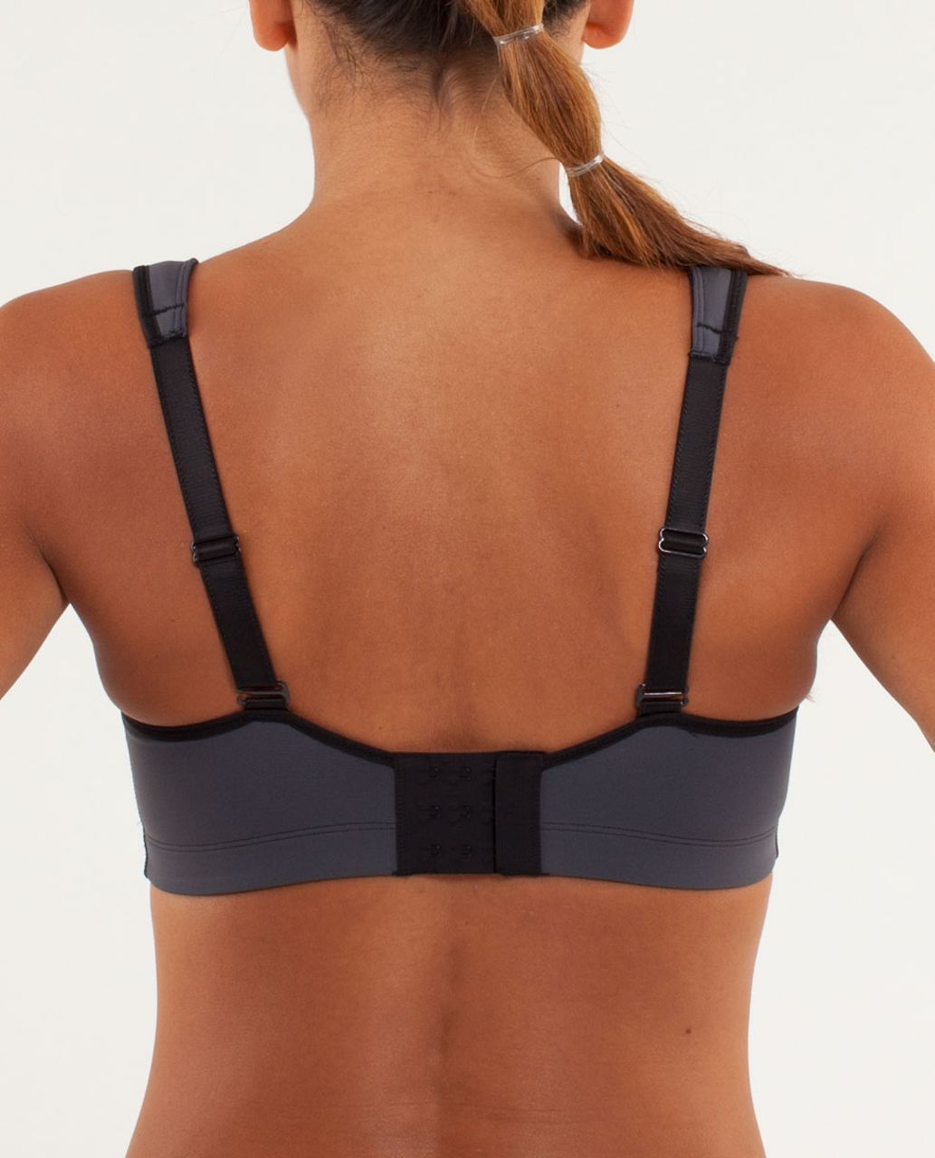 Lululemon Ta Ta Tamer II Ghost Coal Stripe Bra Full Coverage Full Support  34D