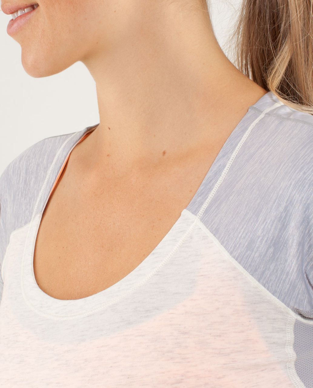 Lululemon Spincity Tee - Heathered Polar Cream / Silver Slate