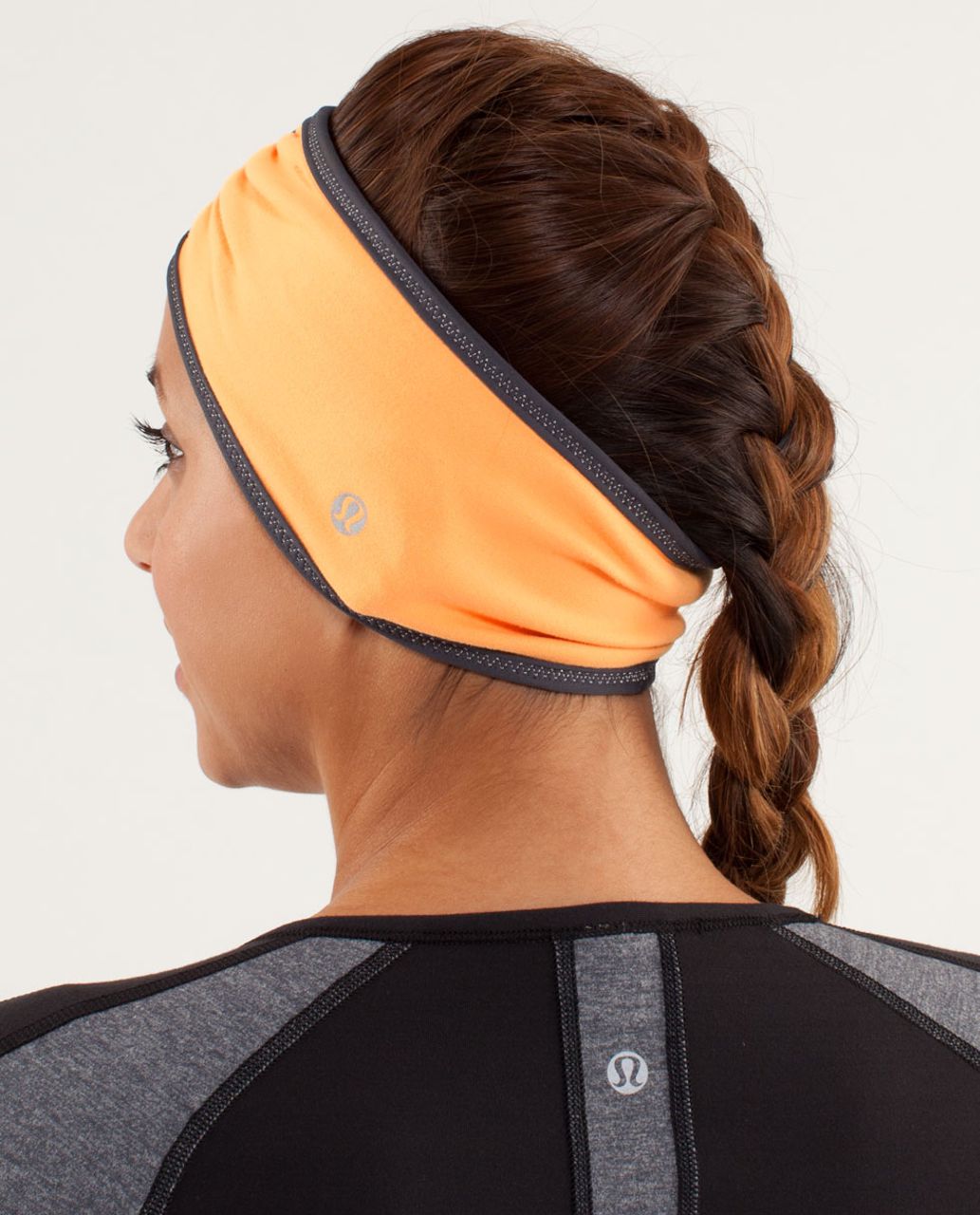 Lululemon Brisk Run Headband - Creamsicle Pop / Heathered Coal