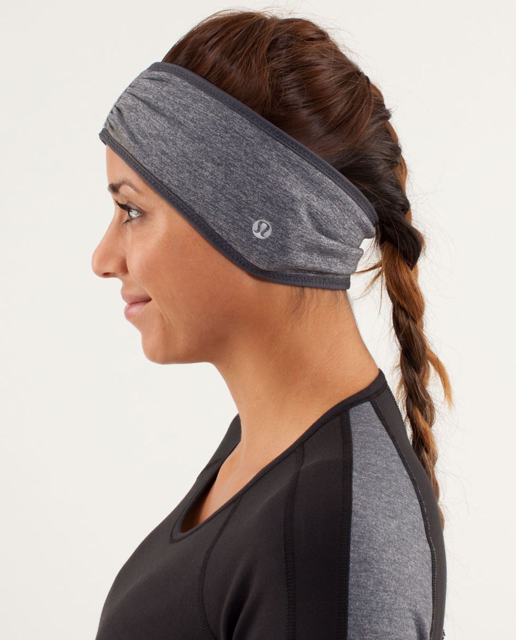 Lululemon Brisk Run Headband - Creamsicle Pop / Heathered Coal