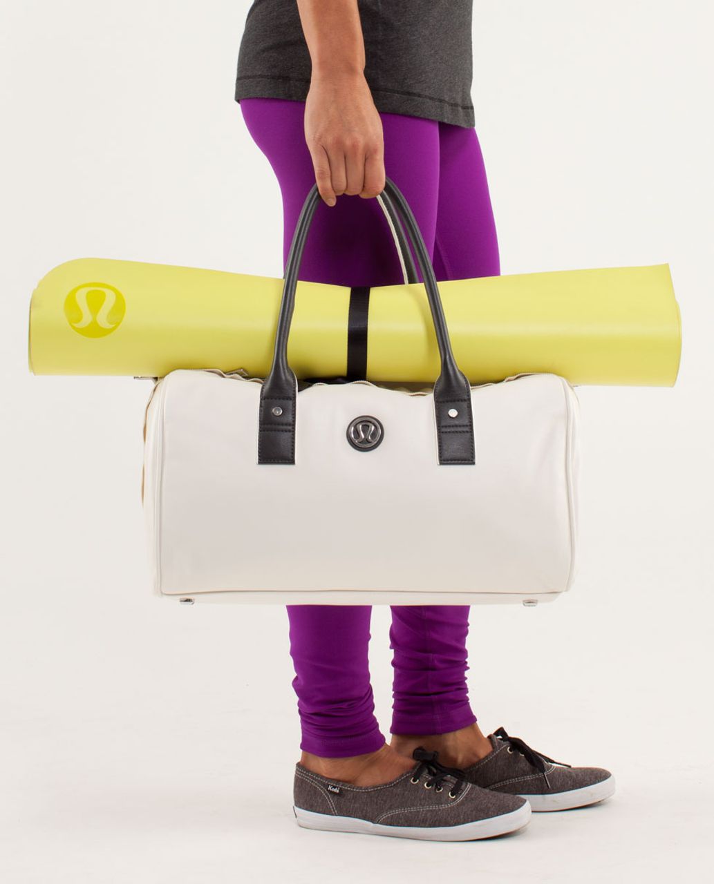 Lululemon Daily Om Duffel - Polar Cream / Deep Coal