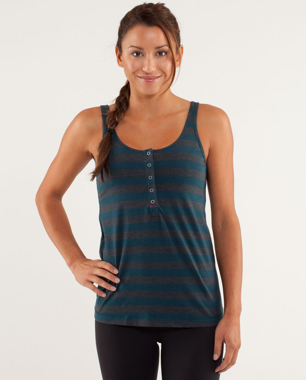 Lululemon Heart Opener Tank - Micro Macro Alberta Lake Heathered Black