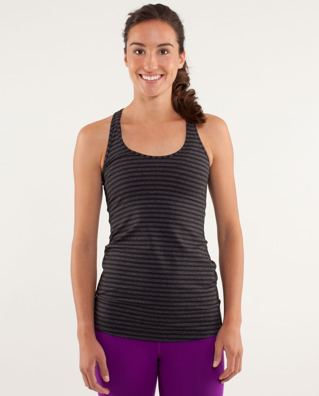 Lululemon Cool Racerback - Half Micro Macro Black Heathered Black