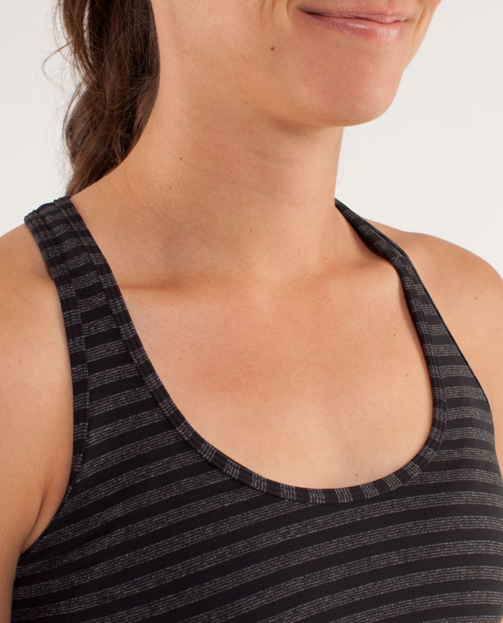 Lululemon Cool Racerback - Half Micro Macro Black Heathered Black