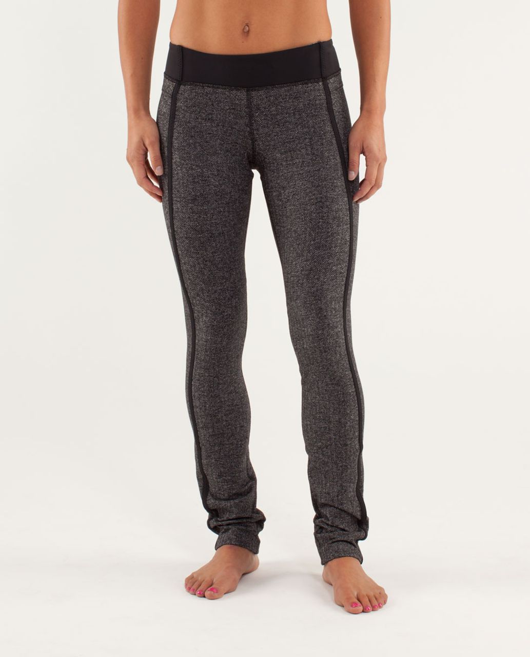 Lululemon Forme Pant - Herringbone Black / Black / Rose Herringbone Black