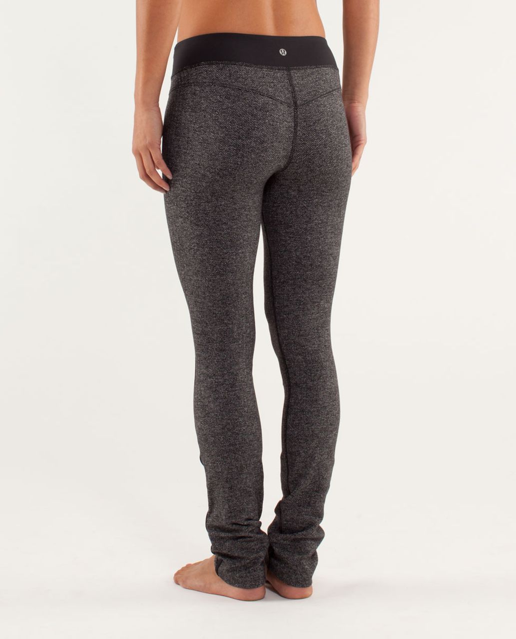 Lululemon Gray Brushed Herringbone Full Length Leggings Tights Activewear  Yoga