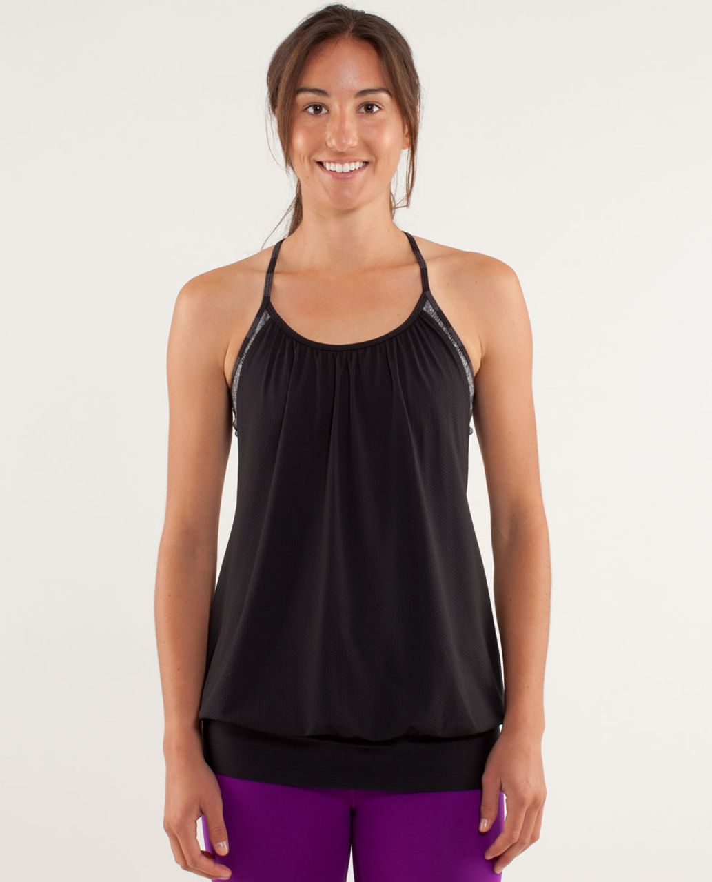 Lululemon No Limits Tank - Black / Rose Herringbone Heathered Coal Black / Micro Macro Black Heathered Black