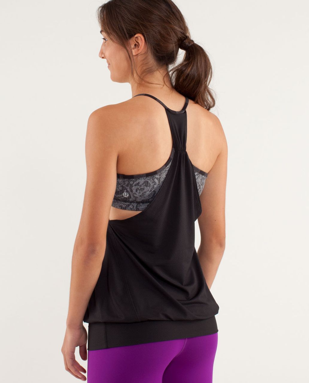 Lululemon No Limits Tank - Black / Rose Herringbone Heathered Coal Black / Micro Macro Black Heathered Black