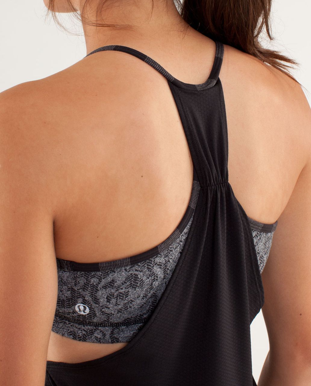 Lululemon No Limits Tank - Black / Rose Herringbone Heathered Coal Black / Micro Macro Black Heathered Black