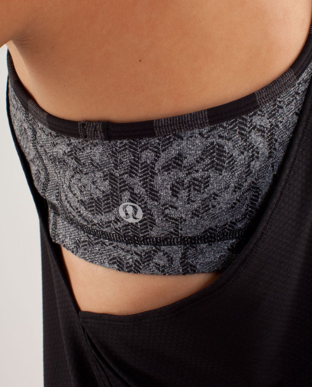 Lululemon No Limits Tank - Black / Rose Herringbone Heathered Coal Black / Micro Macro Black Heathered Black