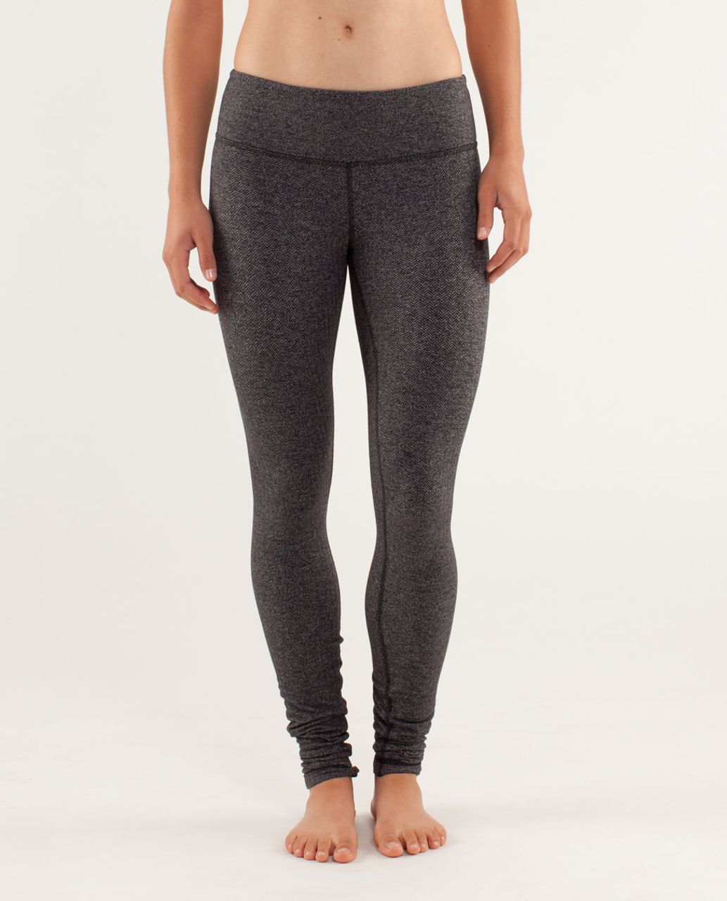 Lululemon Wunder Under Pant - Herringbone Black / Rose Herringbone Black