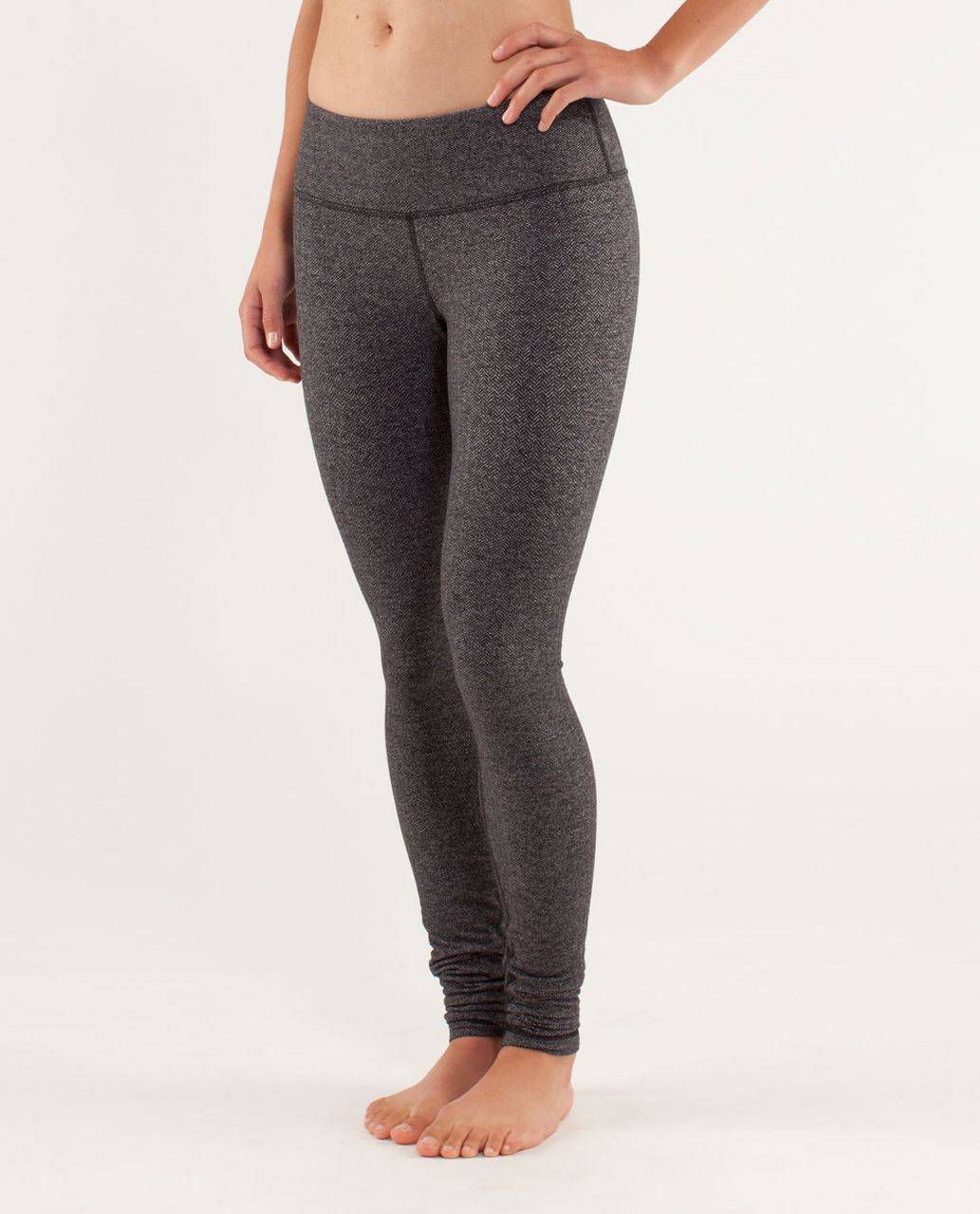 Lululemon Wunder Under Pant - Herringbone Black / Rose Herringbone Black