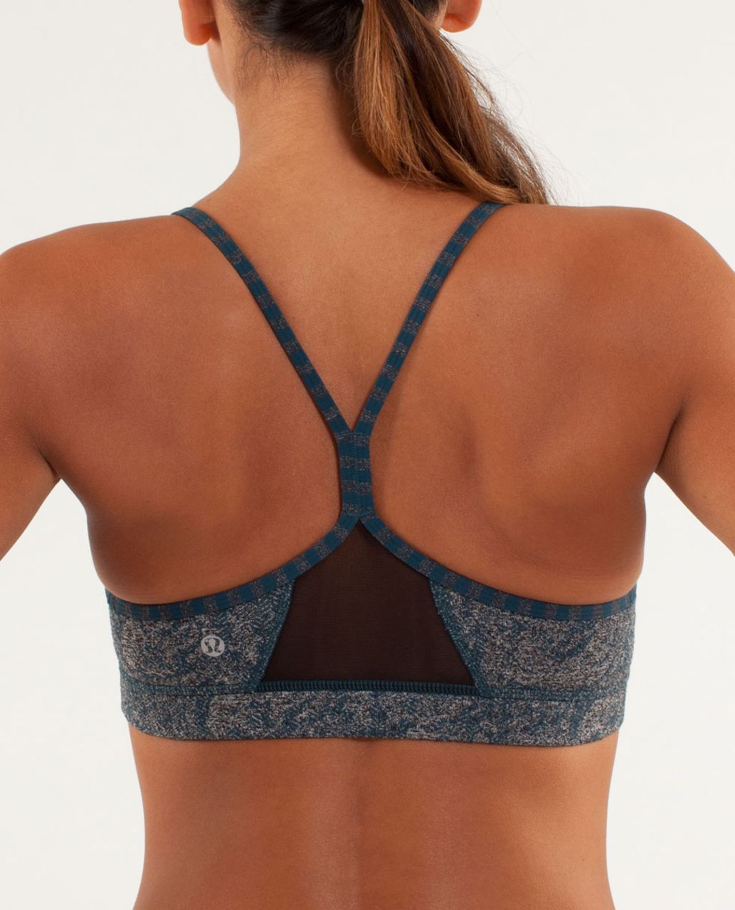 Lululemon Flow Y Bra IV - Rose Herringbone Black / Half Micro Macro Alberta Lake Heathered Black / Black