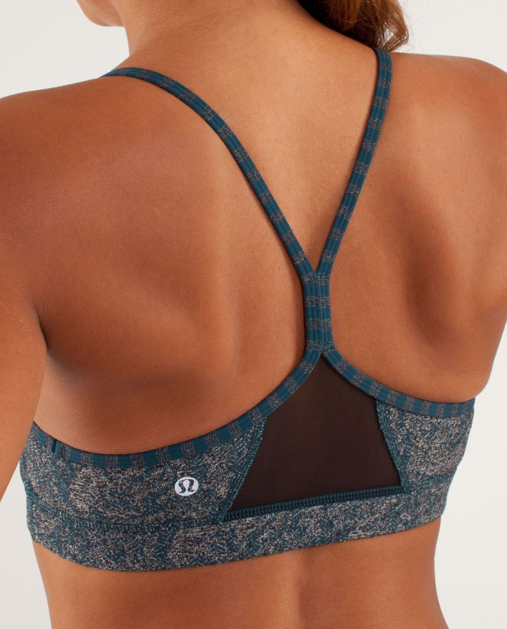 Lululemon Flow Y Bra IV - Rose Herringbone Black / Half Micro Macro Alberta Lake Heathered Black / Black