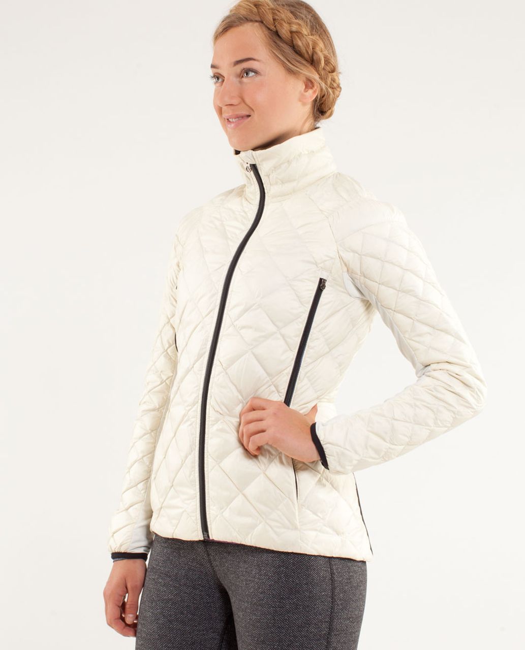 Lululemon Run:  Turn Around Jacket - Polar Cream / Black