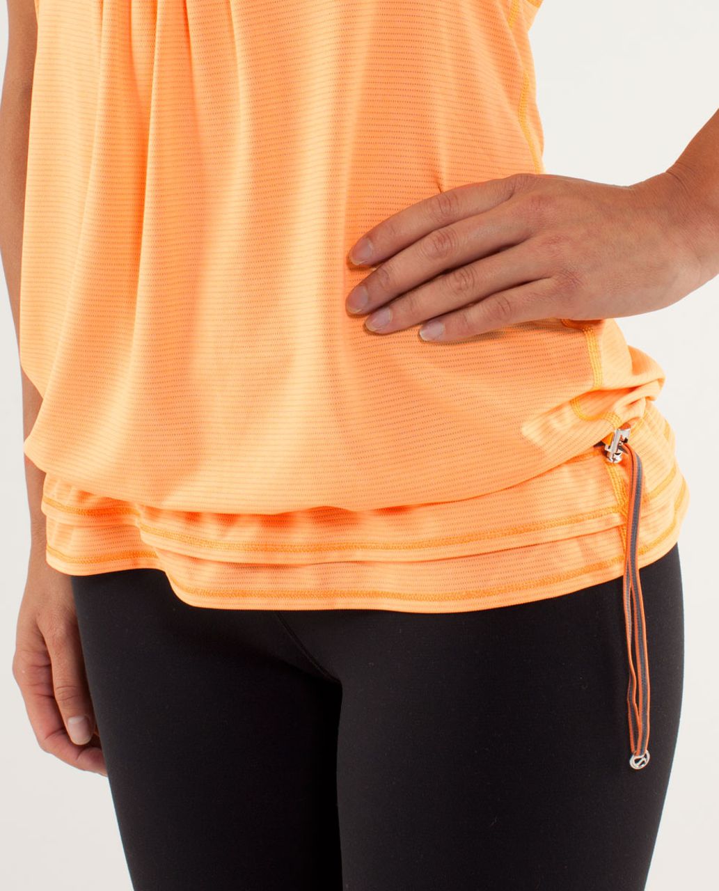 Lululemon Run:  Back On Track Tank - Creamsicle Pop / Black Swan