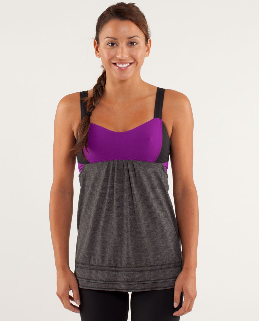 Lululemon Run:  Back On Track Tank - Black / Tender Violet