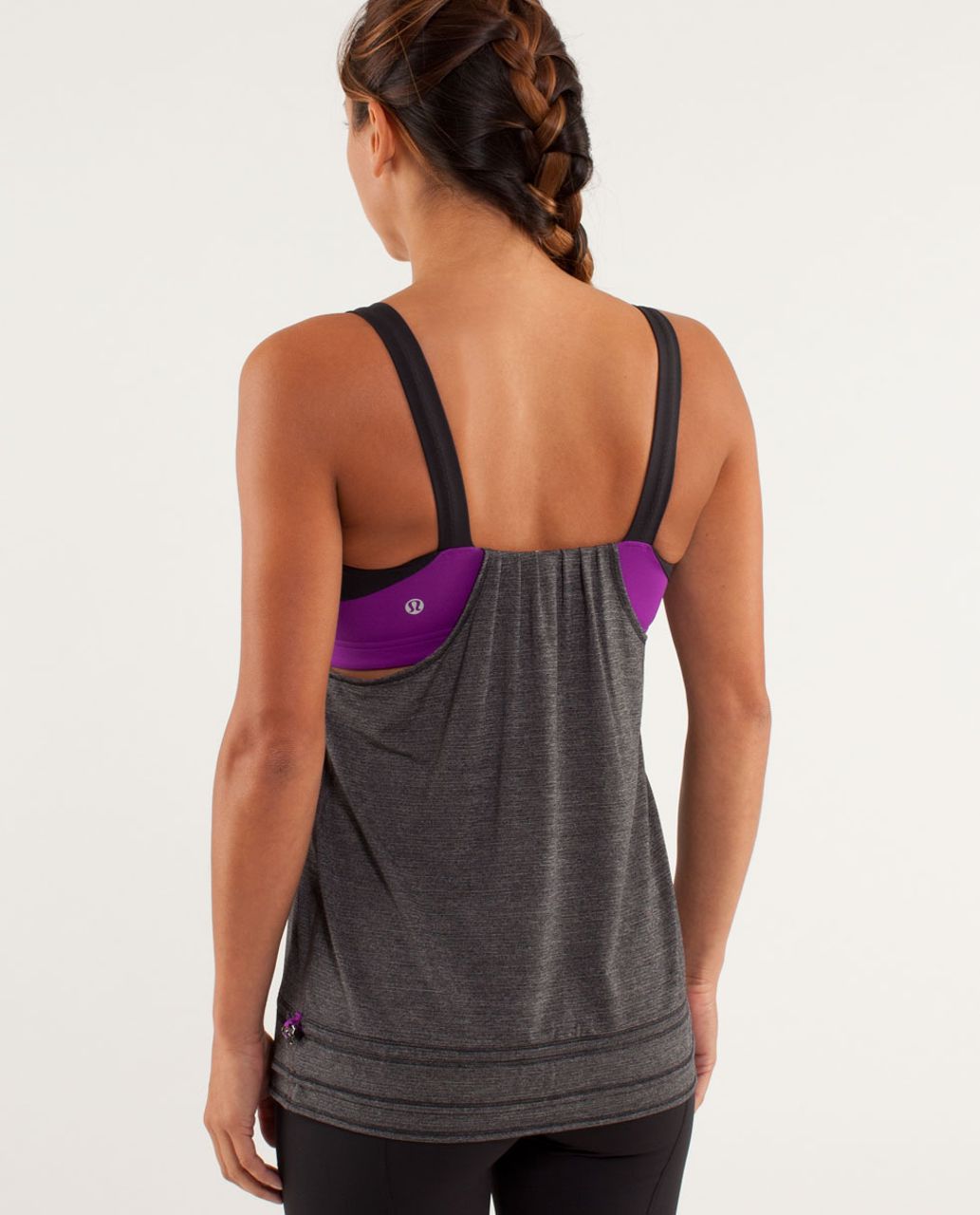 Lululemon Run:  Back On Track Tank - Black / Tender Violet