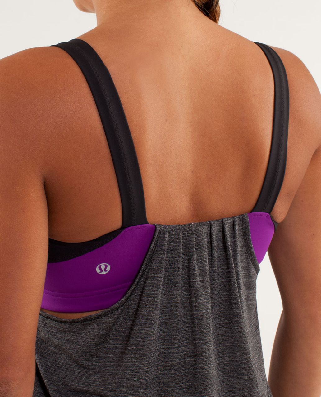 Lululemon Run:  Back On Track Tank - Black / Tender Violet