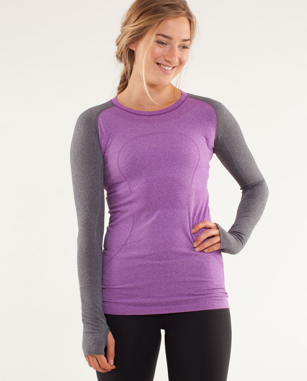 Lululemon Run: Swiftly Tech Long Sleeve Scoop - Power Purple - lulu  fanatics