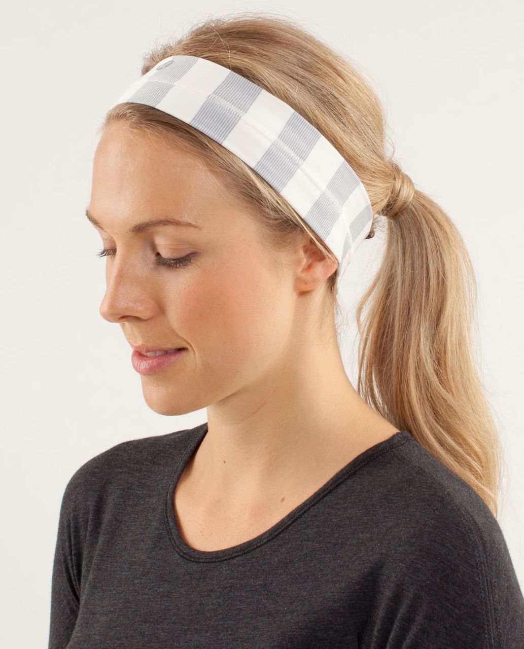 Lululemon Fly Away Tamer Headband - Micro Macro Polar Cream Silver Slate