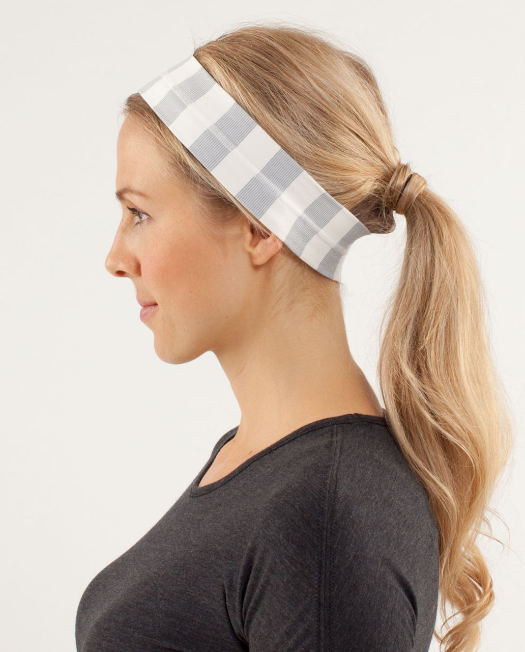 Lululemon Fly Away Tamer Headband - Micro Macro Polar Cream Silver Slate