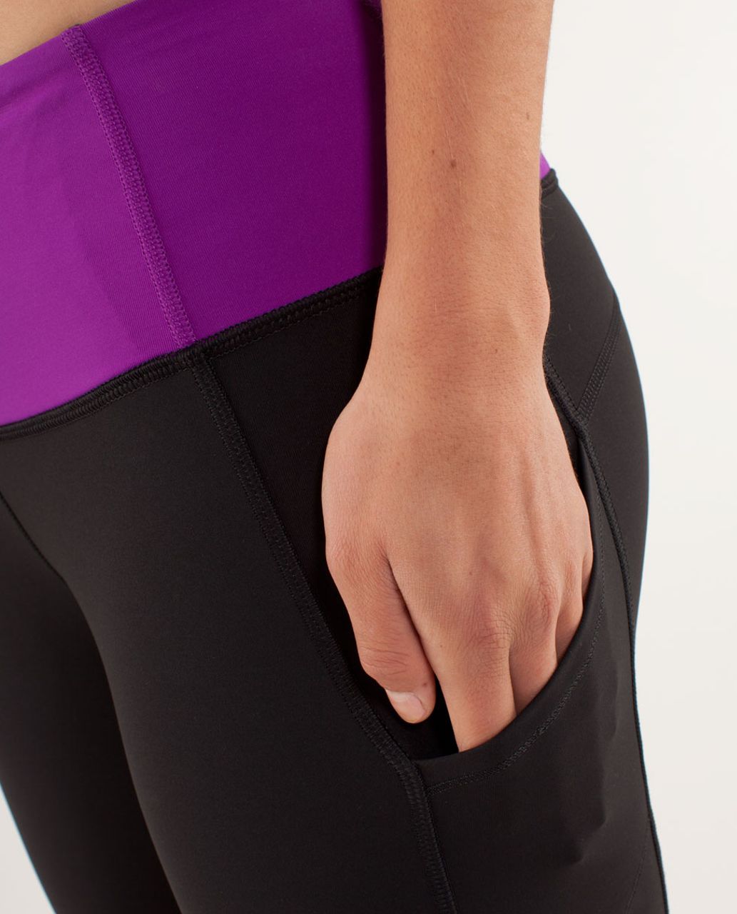 Lululemon Run:  Clear As Mud Pant - Black / Tender Violet