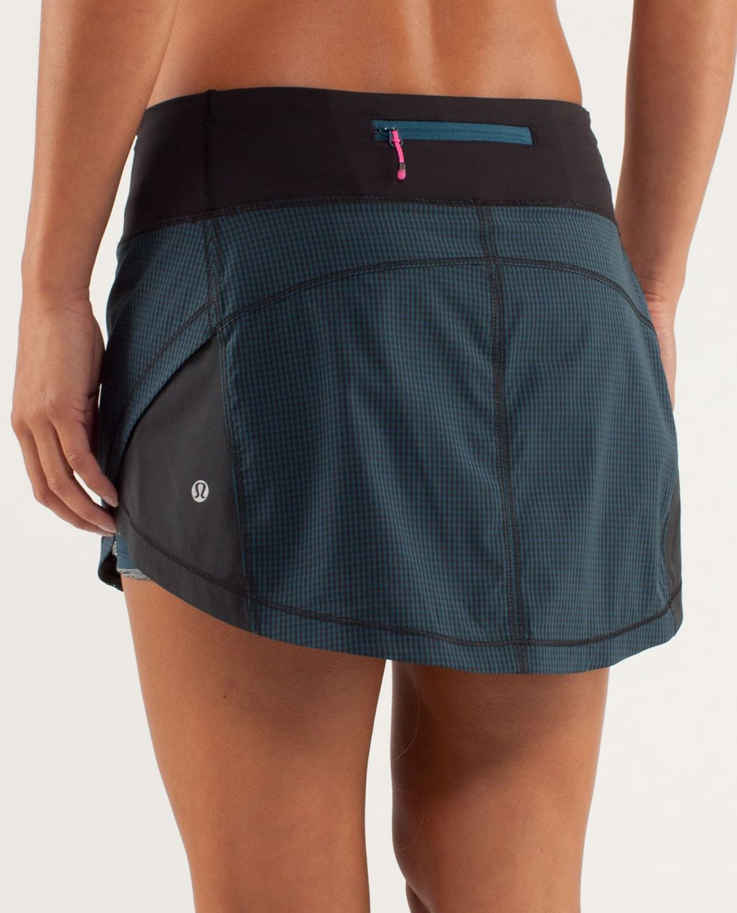 Lululemon Full Stride Skirt (Regular) - Eighth Gingham Alberta Lake Black