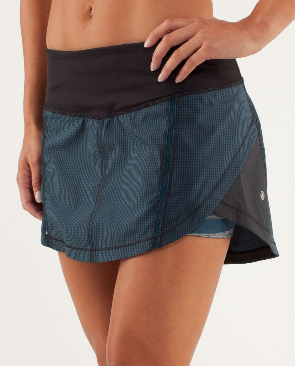 Lululemon Full Stride Skirt (Regular) - Eighth Gingham Alberta Lake Black