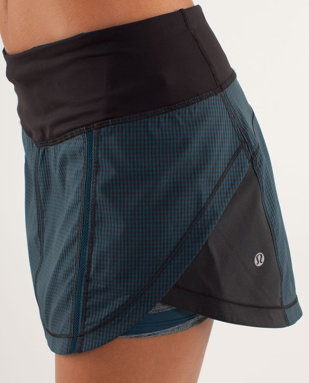 Lululemon Full Stride Skirt (Regular) - Eighth Gingham Alberta Lake Black