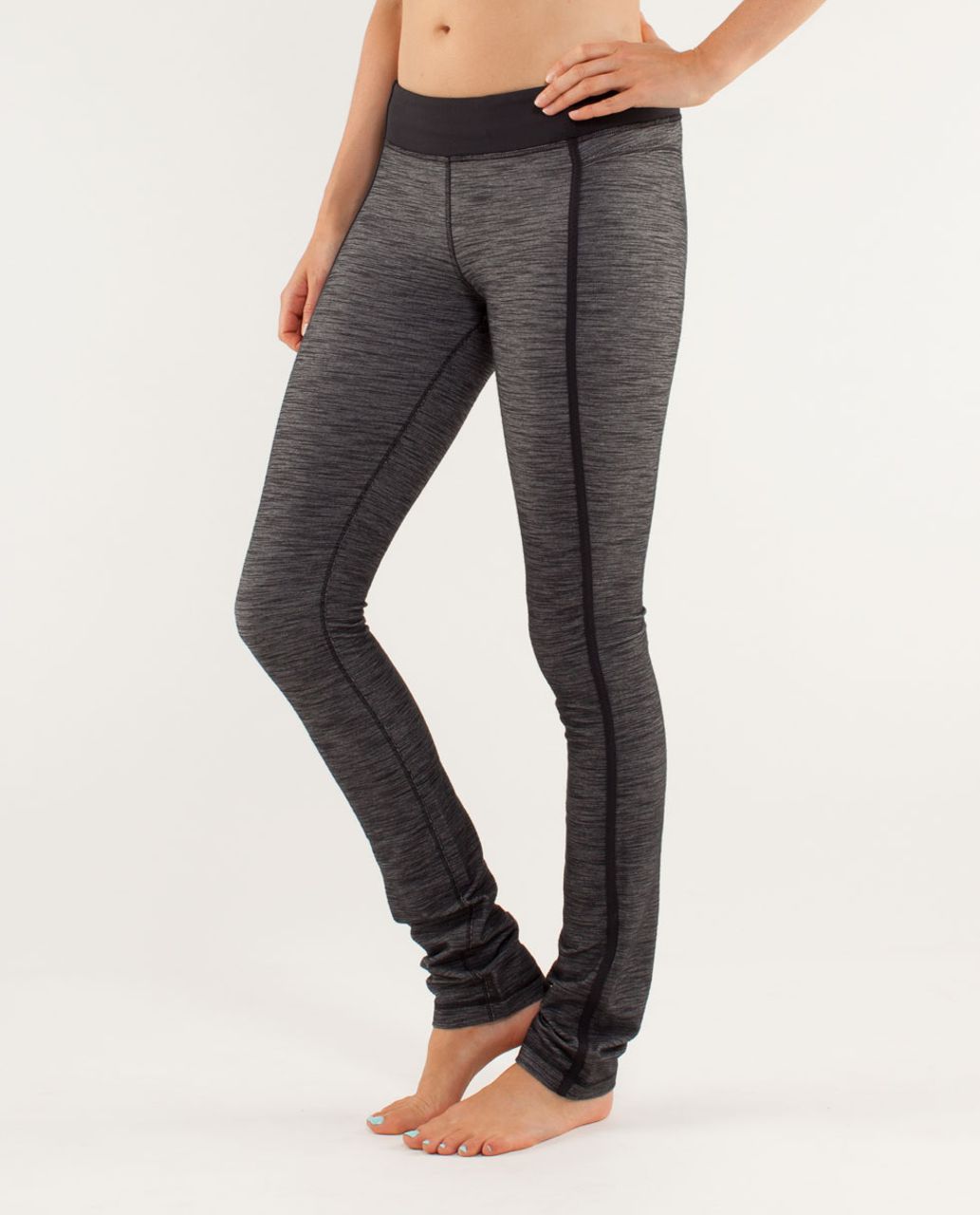 Lululemon Barre Pulse Pant (Tall) Flare Legging in Black / Slub Denim Black  - 6