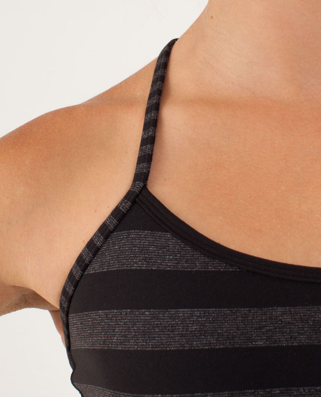 Lululemon Power Y Tank *Luon Light - Micro Macro Black Heathered Black / Black