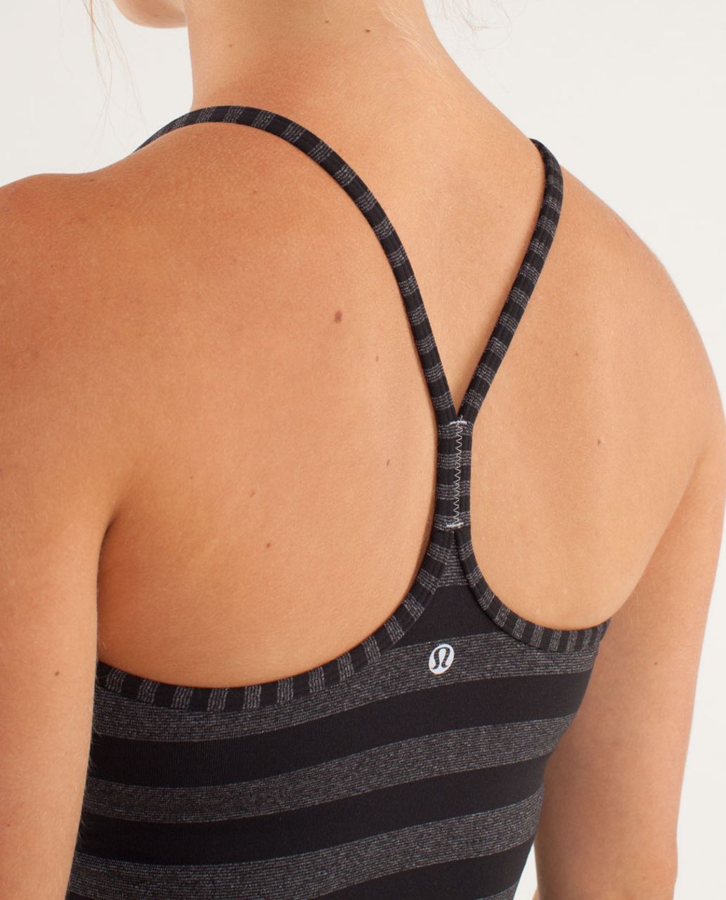 Lululemon Power Y Tank *Luon Light - Micro Macro Black Heathered Black / Black