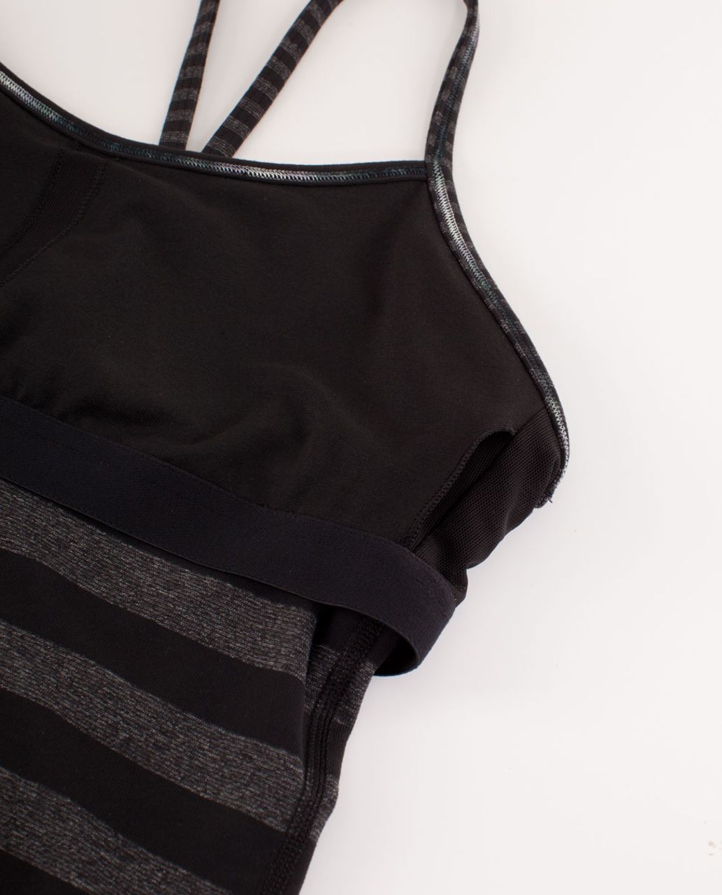 Lululemon Power Y Tank *Luon Light - Micro Macro Black Heathered Black / Black