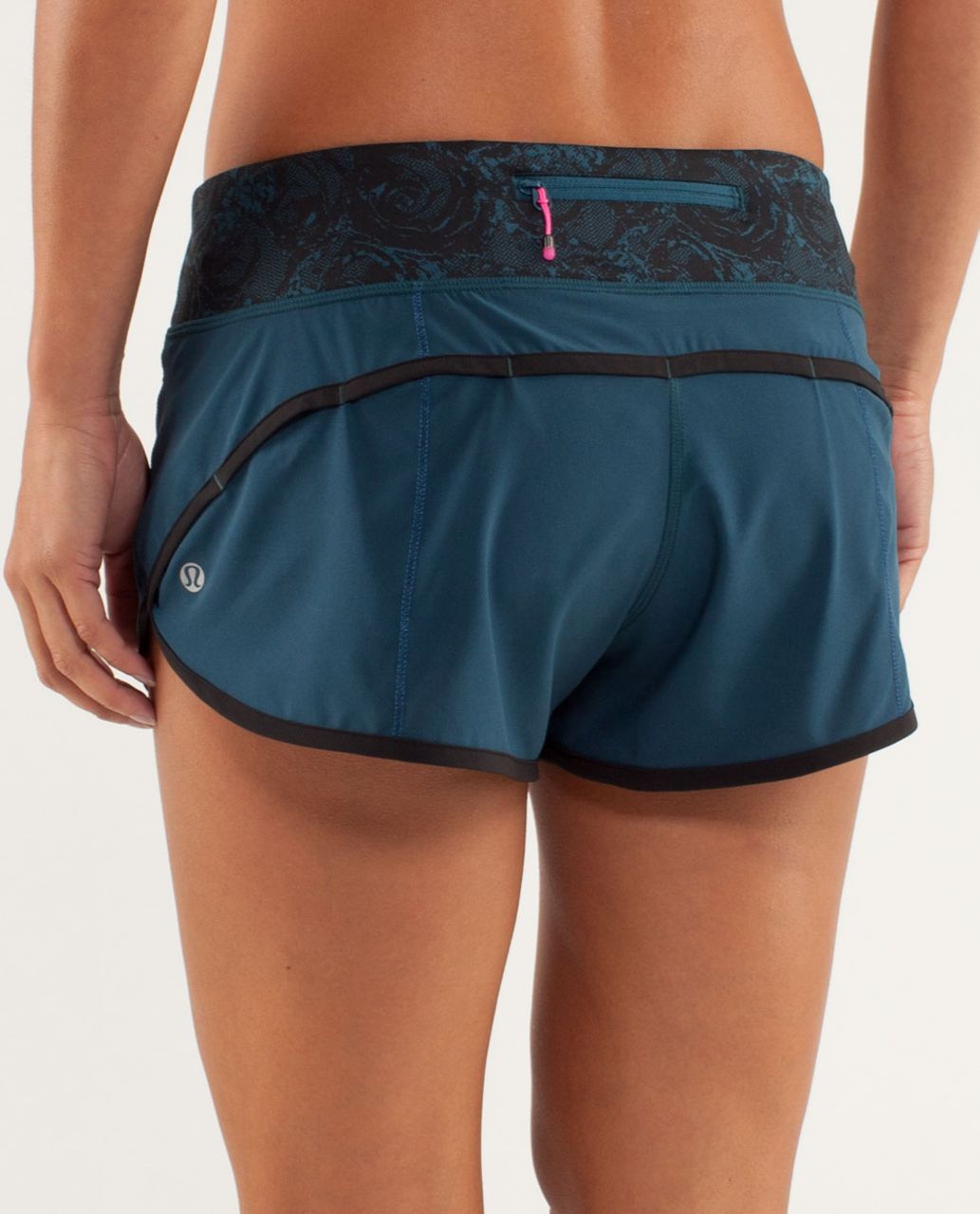 Lululemon Run:  Speed Short - Alberta Lake / Black / Rose Herringbone Printed Alberta Lake Black