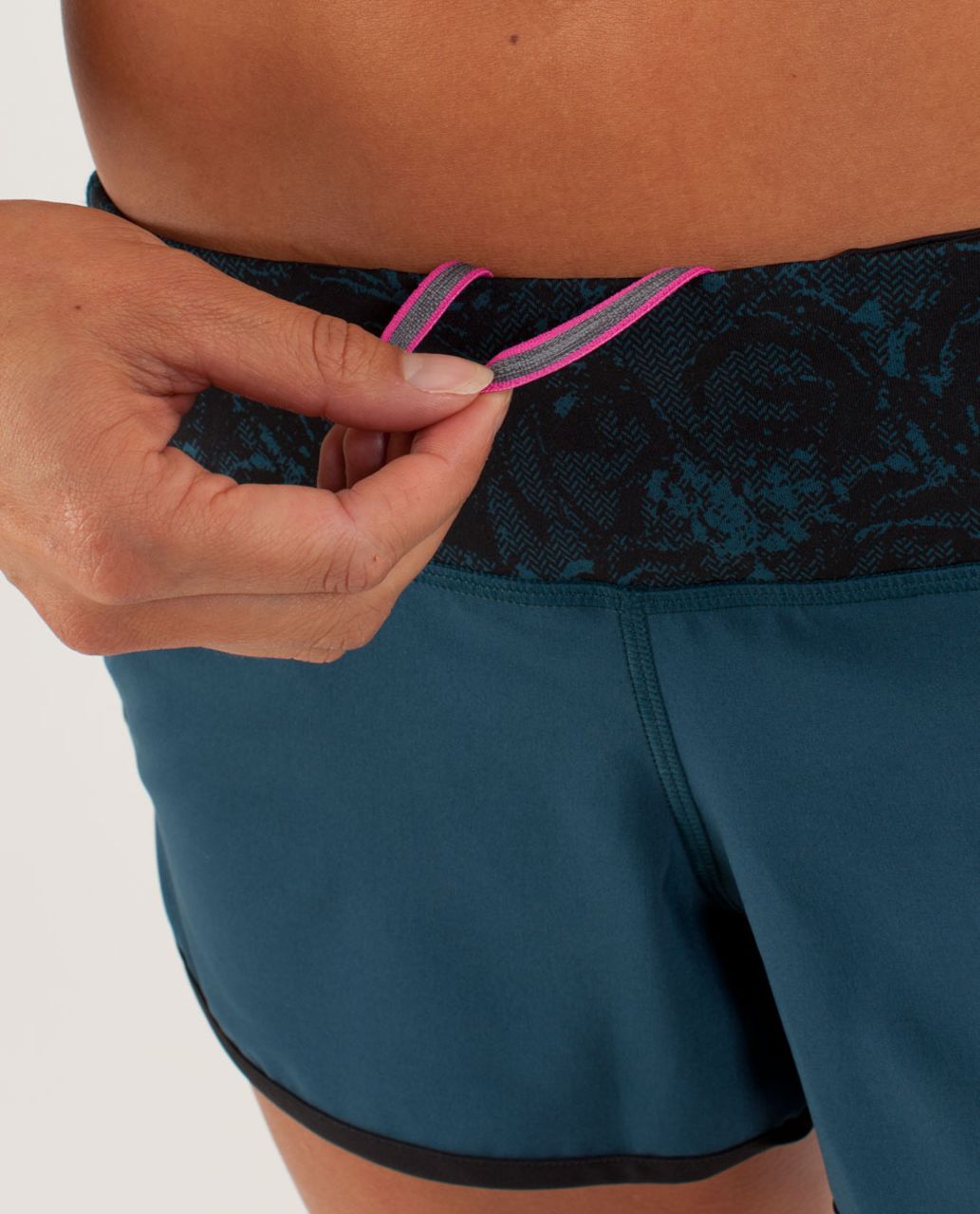 Lululemon Run:  Speed Short - Alberta Lake / Black / Rose Herringbone Printed Alberta Lake Black