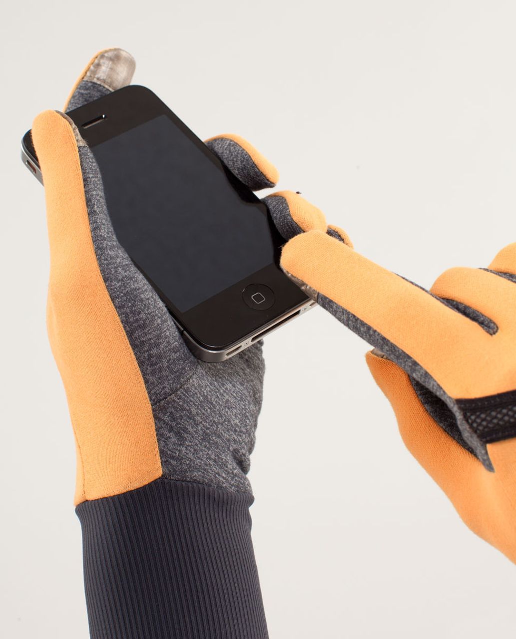 Lululemon Brisk Run Gloves - Creamsicle Pop / Heathered Coal