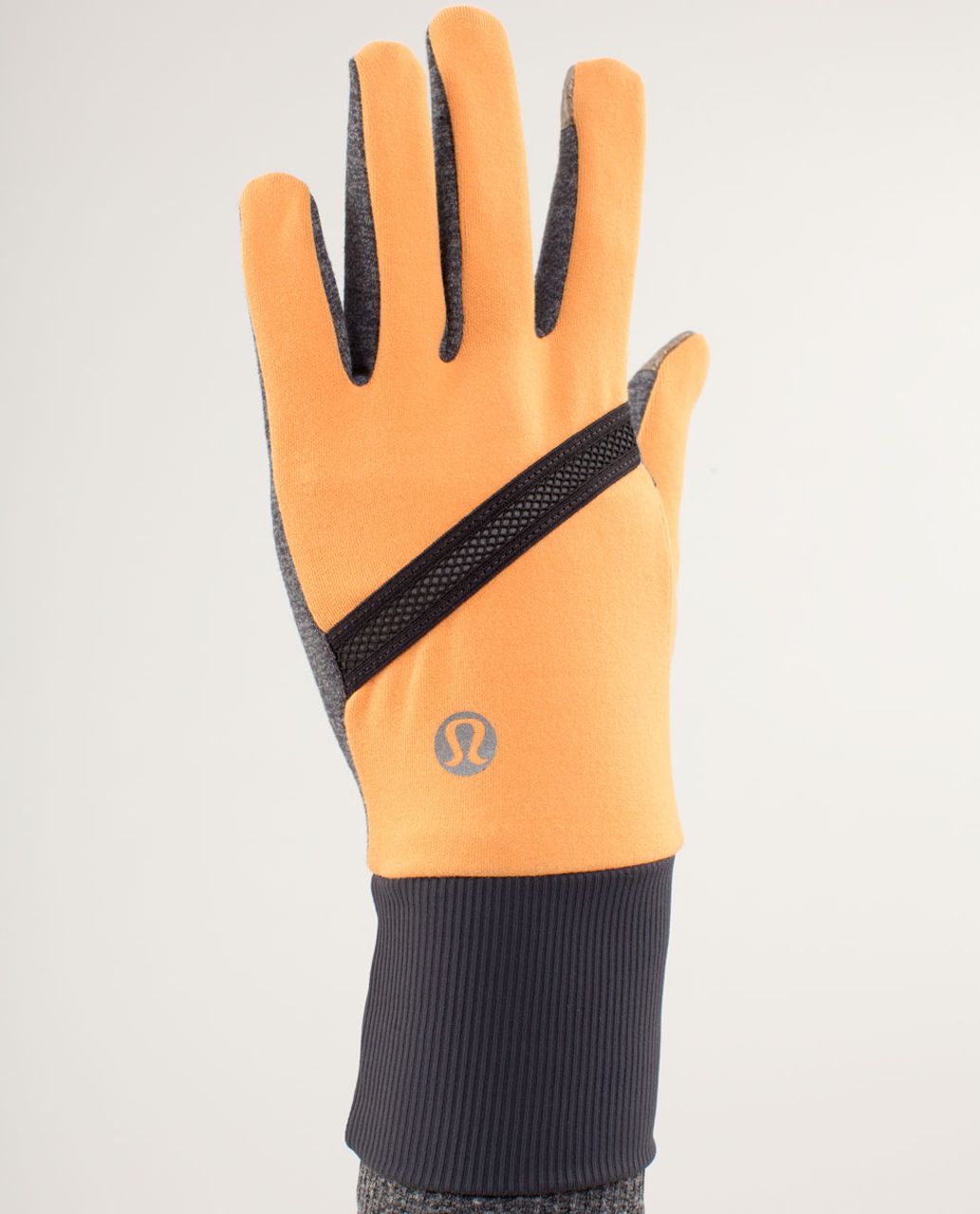 Lululemon Brisk Run Gloves - Creamsicle Pop / Heathered Coal