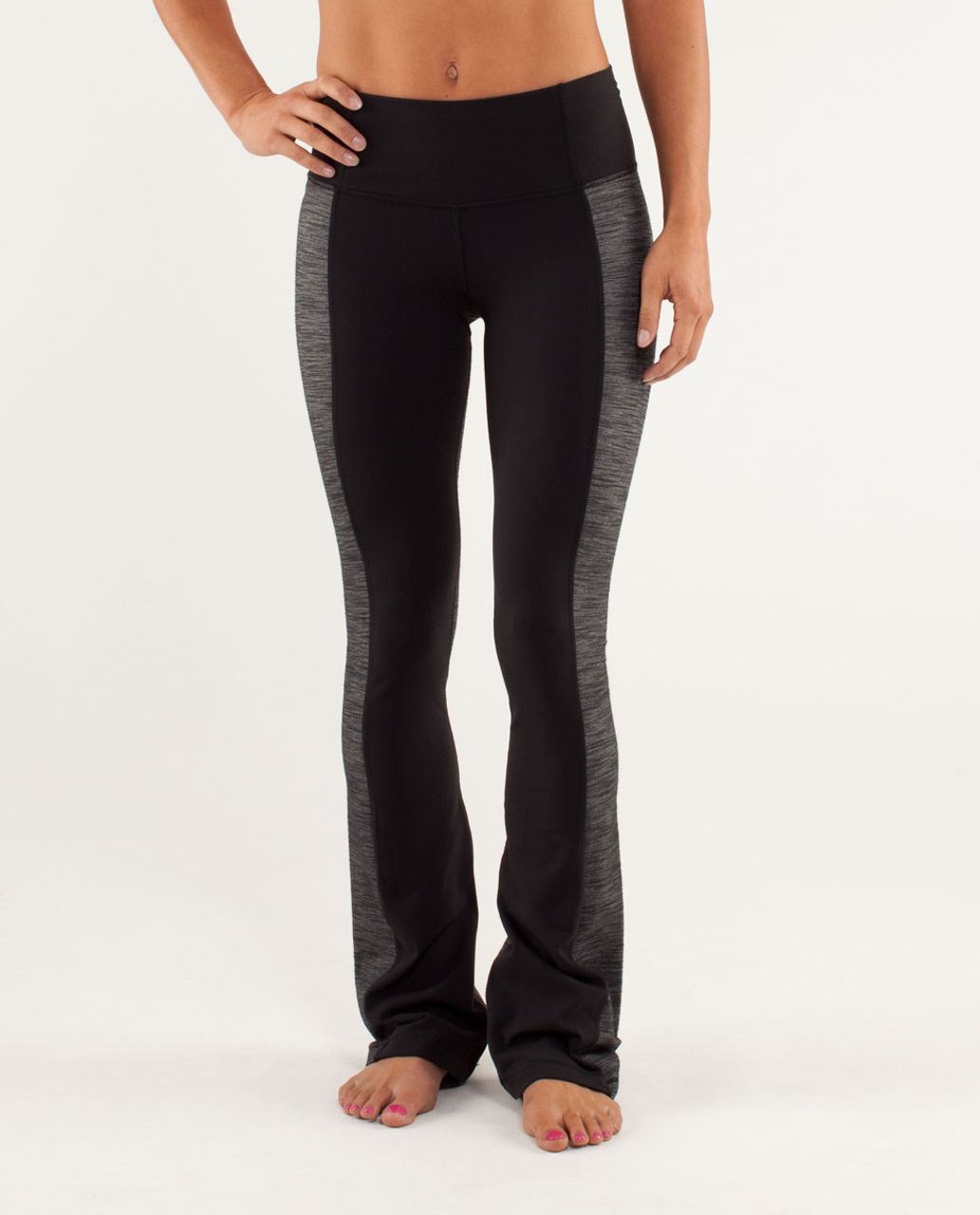 Lululemon Barre Pulse Pant (Tall) Flare Legging in Black / Slub