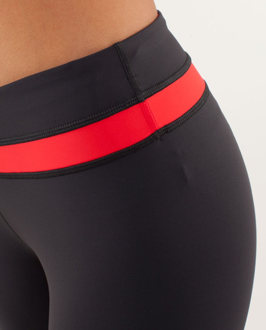 Lululemon Run:  Inspire Crop II - Deep Coal / Love Red